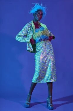 JAYLEY Sequin Bamboo Blend Skirt