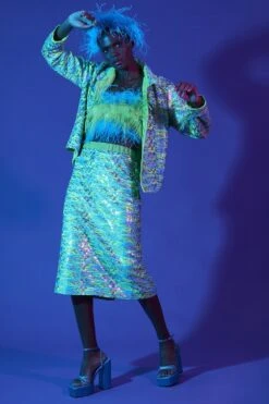 JAYLEY Sequin Bamboo Blend Skirt -Deals Plain Midis Store jayley sequin bamboo blend skirt p12995 88055 image