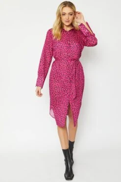 JAYLEY Silk Blend Animal Print Dress -Deals Plain Midis Store jayley silk blend animal print dress p11993 83208 image