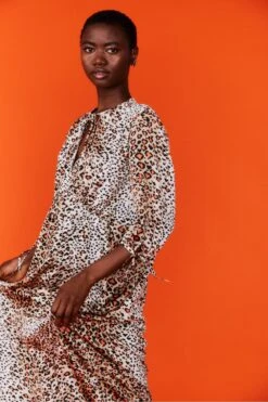 JAYLEY Silk Blend Animal Print Maxi Dress -Deals Plain Midis Store jayley silk blend animal print maxi dress p12740 86287 image