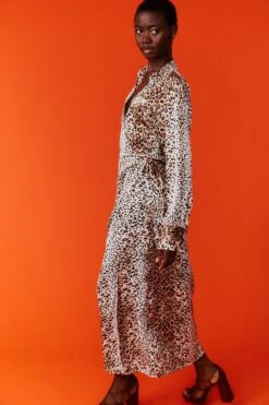 JAYLEY Silk Blend Animal Print Wrap Maxi Dress -Deals Plain Midis Store jayley silk blend animal print wrap maxi dress p12736 86595 image