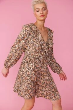 JAYLEY Silk Blend Floral Knee Length Dress -Deals Plain Midis Store jayley silk blend floral knee length dress p12205 84190 image