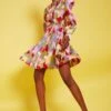 JAYLEY Silk Blend Floral Midi Dress