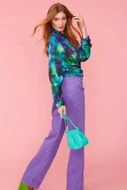 JAYLEY Silk Blend Gathered Waist Blouse -Deals Plain Midis Store jayley silk blend gathered waist blouse p13454 91045 image