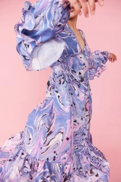 JAYLEY Silk Blend Purple Abstract Dress -Deals Plain Midis Store jayley silk blend purple abstract dress p12297 84584 image