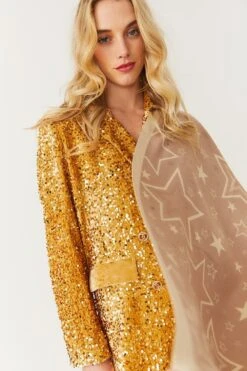 JAYLEY Star Design Cashmere Blend Scarf In Mocha -Deals Plain Midis Store jayley star design cashmere blend scarf in mocha p11214 78363 image