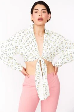 JAYLEY Sustainable Rose Petal Blouse With Spots In Baby Blue -Deals Plain Midis Store jayley sustainable rose petal blouse with spots in baby blue p12088 83554 image