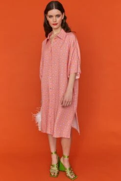 JAYLEY Sustainable Rose Petal Polka Dot Shirt Dress -Deals Plain Midis Store jayley sustainable rose petal polka dot shirt dress p12071 83455 image