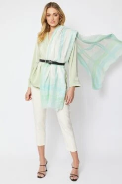 JAYLEY Teal Luxury Cashmere Silk Blend Wrap