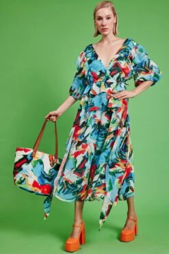 JAYLEY Tencel Blend Floral Maxi Dress -Deals Plain Midis Store jayley tencel blend floral maxi dress p14539 96153 image