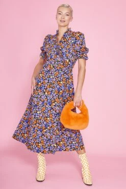 JAYLEY Tencel Blend Floral Wrap Dress