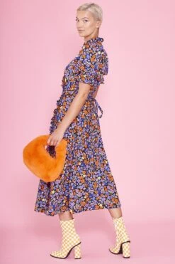 JAYLEY Tencel Blend Floral Wrap Dress -Deals Plain Midis Store jayley tencel blend floral wrap dress p12955 87769 image