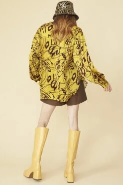 JAYLEY Tencel Blend Lucky Chain Blouse -Deals Plain Midis Store jayley tencel blend lucky chain blouse p13483 91259 image