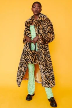 JAYLEY Tiger Print Faux Fur Bag