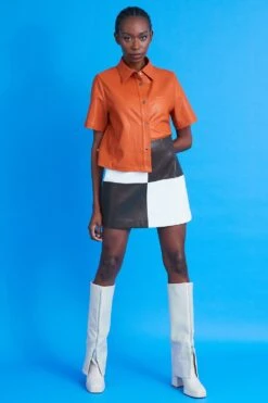 JAYLEY Vegan Checkered Mini Skirt -Deals Plain Midis Store jayley vegan checkered mini skirt p14319 93834 image