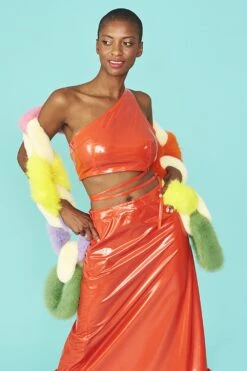 JAYLEY Wet Look Grape Skin Eco Leather Mermaid Skirt -Deals Plain Midis Store jayley wet look grape skin eco leather mermaid skirt p12938 87662 image