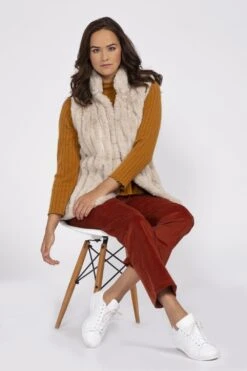 JAYLEY White Faux Fur Gilet