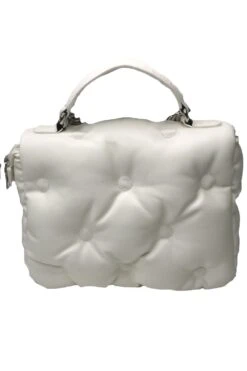 JAYLEY White Lulu Handmade Leather Satchel -Deals Plain Midis Store jayley white lulu handmade leather satchel p8649 48819 image