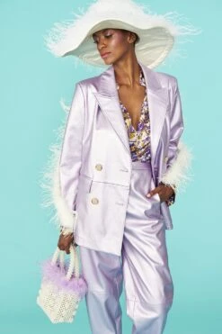 JAYLEY White Ostrich Feather Flapper Oversized Hat -Deals Plain Midis Store jayley white ostrich feather flapper oversized hat p12693 86013 image