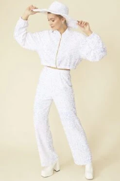 JAYLEY White Sequin Handmade Flapper Hat -Deals Plain Midis Store jayley white sequin handmade flapper hat p13274 89904 image