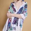 JAYLEY White Silk Devore Scarf