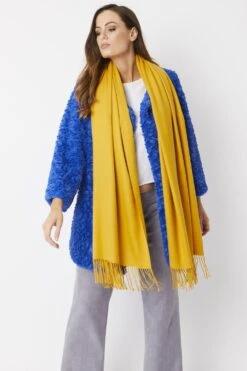 JAYLEY Yellow Cashmere Blend Scarf -Deals Plain Midis Store jayley yellow cashmere blend scarf p4720 61748 image