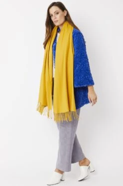 JAYLEY Yellow Cashmere Blend Scarf -Deals Plain Midis Store jayley yellow cashmere blend scarf p4720 61749 image