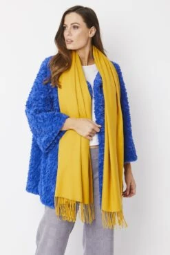 JAYLEY Yellow Cashmere Blend Scarf -Deals Plain Midis Store jayley yellow cashmere blend scarf p4720 61751 image