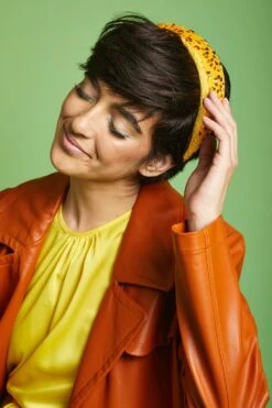 JAYLEY Yellow Padded Sequin Headband -Deals Plain Midis Store jayley yellow padded sequin headband p13515 91589 image