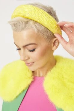 JAYLEY Yellow Rhinestone Sparkly Headband