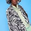 JAYLEY Zebra Faux Fur Oversized Hat
